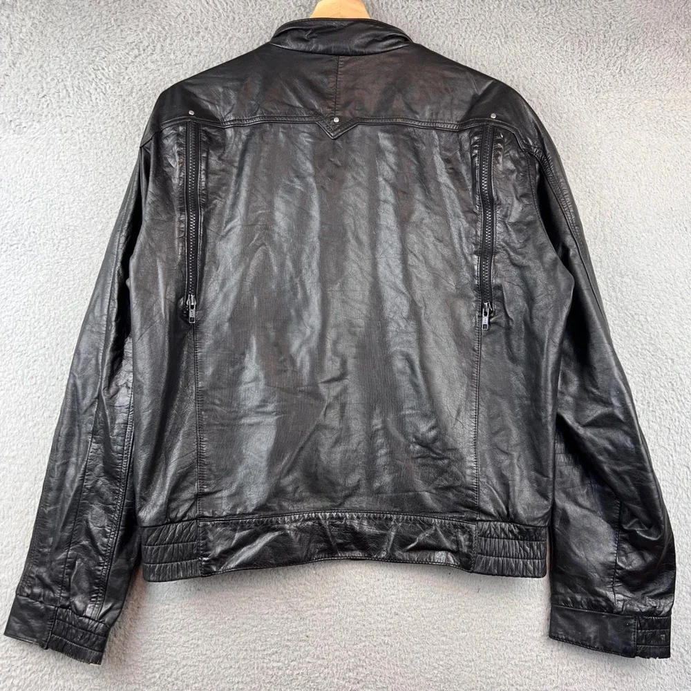 Vintage Hein Gericke Black Leather‎ Motorcycle Jacket Men's Size 38 Pockets